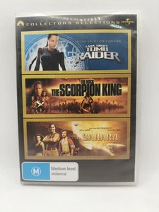 Tomb Raider/Scorpion King/Sahara DVD Triple Pack Free Shipping  - Bild 1 von 6
