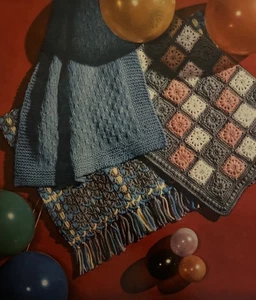 Vintage 1950s Knitting Pattern Blanket Crochet Motif Carriage Covers Set of 3 - Picture 1 of 1