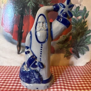 Eldreth Pottery 1990 Santa Claus Stoneware Figurine 10" with Salt Glaze - Picture 1 of 10