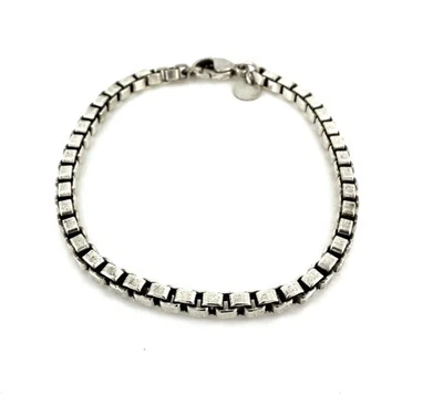 Tiffany & Co. Sterling Silver Venetian Box Bracelet 4mm Wide 7.5” Long - Image 1 of 4