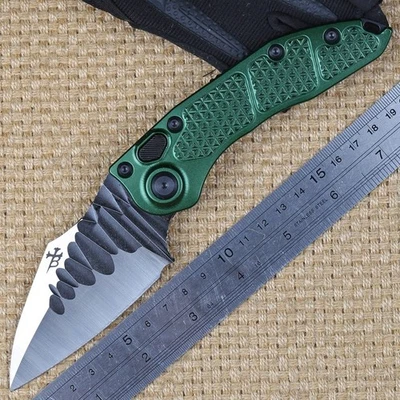 Cuchillo Edc plegable táctico bolsillo aleta apertura rápida bloqueo inferior mango de aluminio Foto 1 de 4