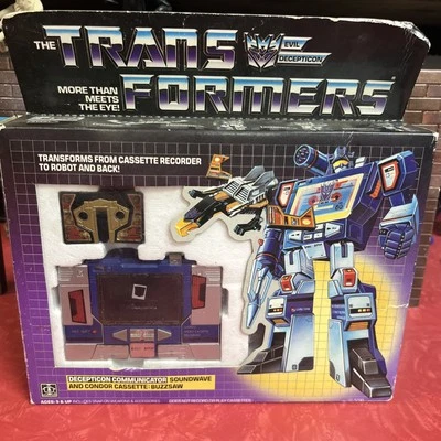 1984 Vtg CompletSoundwave & Buzzsaw W/ BOX & INSERT Transformers Action Figure - Image 1 of 4