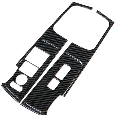 Carbon Fiber Window Switch Lift Panel Trim Cover For Honda Civic Coupe 2013-2015 Foto 1 de 4