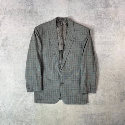 Chaqueta Blazer Vintage Años 90 Emporio Armani Etiqueta Azul Pecho Único Cuadros Foto 1 de 4