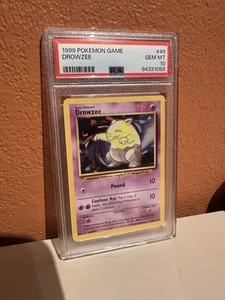 1999 Pokemon Game Drowzee Base Set Unlimited English #49 49/102 PSA 10 GEM MINT - Picture 1 of 4