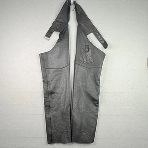 Joe Rocket Motorcycle Chaps Adult SmAll Black Leather Pants Full Zip Snap Ankle - Bild 1 von 10