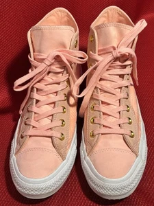 Converse Chuck Taylor High Top Coral Pink Palm Women's Size 10 Sneakers - Afbeelding 1 van 18