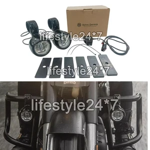 Genuine Royal Enfield Fog LED Auxiliary Lights Black Classic Reborn & Meteor 350 - Picture 1 of 4