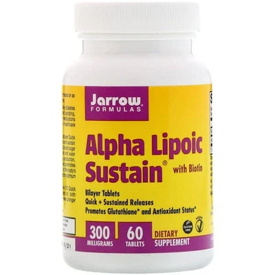 Jarrow Formulas, Alpha Lipoic Sustain + Biotin 300 mg - 60 Tablets - Image 1 of 3