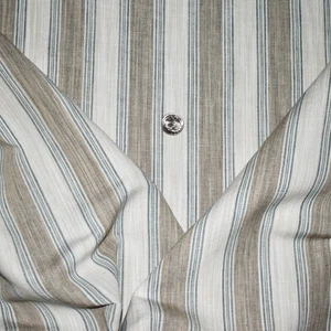 Colefax & Fowler ROMAINE STRIPE — STONE Fabric LARGE 1.61yds 58"L REMNANT $186yd - Picture 1 of 13