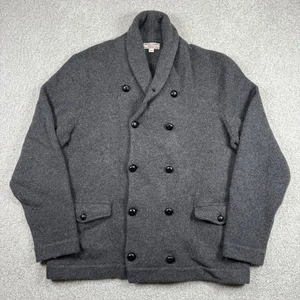 Wallace & Barnes Shawl-Collar Cardigan Sweater Mens XL Gray Double Breasted - Picture 1 of 8