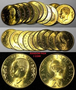 Tanzania Nickel-Brass 1979 20 Senti Ostrich GEM BU KM# 2 RANDOM PICK (1 Coin) - Picture 1 of 7