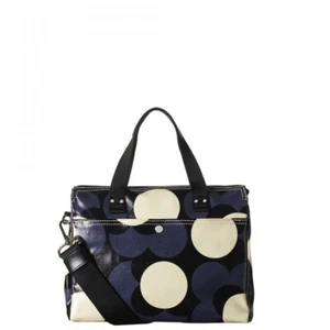 Orla Kiely Shiny Laminated Shadow Flower Print Small Zip Messenger Bag, Midnight - Picture 1 of 3
