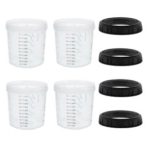 4pk MPS 20 Ounce (600ml) Hard Cups & Retainer Rings For Disposable Spray Gun Cup - Bild 1 von 5