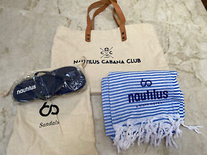 NAUTILUS Hotel Package Deluxe Tote Bag, FLIP-FLOP W/ Case , Sarong**** NEW** **