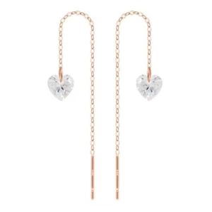 JNK 14K Solid Rose Gold Lovely Basic Long Threader Drop Dangle a Pair Earrings - Picture 1 of 4