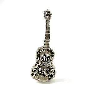 Sterling Vintage Filigrana Chitarra Strumento Musicale con Supporto Espositore Miniatura - Foto 1 di 5
