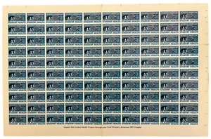 STUDENT HEALTH stamps sheet WOMANS AMERICANS ORT Chapter - Picture 1 of 2