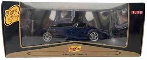 MAISTO 1:18 36637 PREM EDITION MORGAN AERO 8 DARK BLUE DIECAST MODEL CAR BOXED - Picture 1 of 4