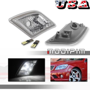 Luces marcadoras laterales transparentes con LED blanco para 08-11 Mercedes W204 C250 C300 C350 - Imagen 1 de 9