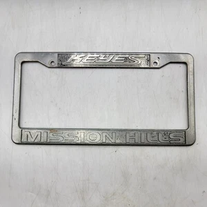 Keyes Mission Hills Silver Car Plastic License Plate Frame Front Or Rear - Picture 1 of 2