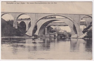 AK Kempten Allgäu "Die neuen Eisenbahnbrücken über die Iller", 1913 - Bild 1 von 2