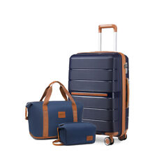 3PCS Travel Set 4 Wheels Small Hard Shell PP Suitcase & Waterproof Duffle Bag