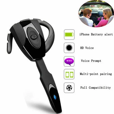 Bluetooth Earpiece On-Ear Wireless Headset Hands-free Earphone for Android iOS - Image 1 of 4