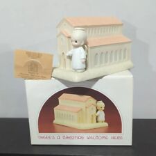 Enesco "There's a Christian Welcome Here" 1989 Porcelain Figurine 6"x4"