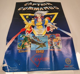 Captain Commando Capcom 1986 Nintendo NES Fold Out Poster CAP-NES-US Vintage