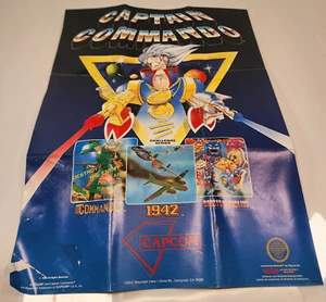 Captain Commando Capcom 1986 Nintendo NES Fold Out Poster CAP-NES-US Vintage - Picture 1 of 6