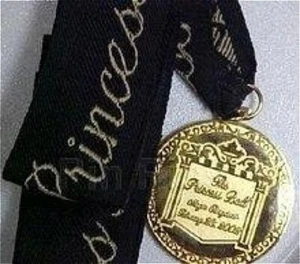 HTF LE OLD Magic Kingdom Princess Ball Medallion Lanyard Gold Embroidery Letters - Picture 1 of 4