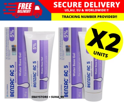 BENZAC AC 5% Gel 60 g Peróxido de Benzoilo Galderma Matar Acné Bacterias Grano (X 2) Foto 1 de 4