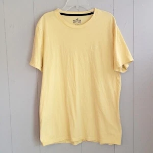 Hollister Shirt Mens Large Yellow Real Stitching Logo T-Shirt - Picture 1 of 4
