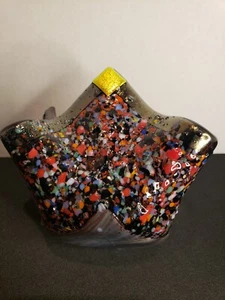 RETRO VTG Pebbled Glass Votive Candle Holder Handkerchief Design - Picture 1 of 13
