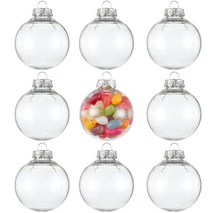 15 Durchsichtige Weihnachtskugeln zum Befüllen 6cm Weihnachtsbaum Deko DIY - Bild 1 von 8