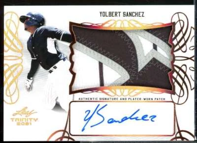 Yolbert Sanchez Card 2021 Leaf Trinity Patch Autographs #PAYS1  - Image 1 of 2