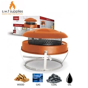 CHIMNEY POT ANTI DOWN DRAUGHT RAIN COWL/CAP FOR MULTIFUEL TERRACOTTA BIRD GUARD - Picture 1 of 1