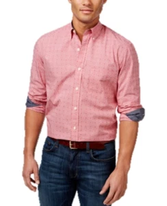 Club Room Men's Medium Dobby Check Long-Sleeve Shirt Retail $49.50 - Imagen 1 de 5
