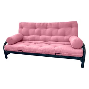 Cubierta de futón talla queen, 2 refuerzos, protector de colchón, fundas, rosa - Imagen 1 de 1