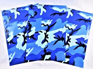 50 10x13 Blue Camouflage Designer Mailers Poly Shipping Envelopes Boutique Bags - Picture 1 of 6