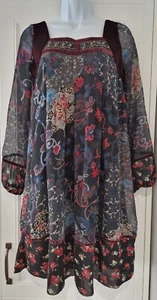 Mujer Joe Browns Multicolor Floral Terciopelo Gasa Boho Campesino Folk Vestido 8/10 - Imagen 1 de 13