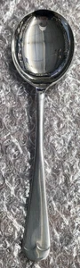 QUEEN ANNE Glossy by Kirk & Matz Round Soup Spoon 6.75" NEW NEVER USED England - Picture 1 of 4