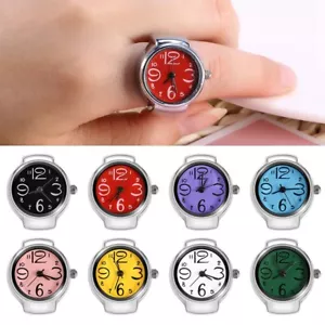 1Pc Fashionable Women Men Quartz Analog Round Finger Ring Love Watch Black L2S - Picture 1 of 28