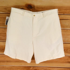 Daniel Cremieux Collection Shorts Mens 42 Ivory Cotton Blend Chinos Pockets NWT - Picture 1 of 7
