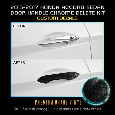Kit de eliminación de manijas de puerta cromadas para Honda Accord 2013-2017 sedán - mate brillante Foto 1 de 4