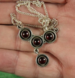 Collar Multi-Cabujón Granate Rojo - Esterlina - Imagen 1 de 5