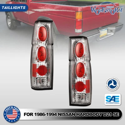 Luces traseras de freno traseras para camioneta Nissan 1986-1997 de carrocería dura D21 JDM lente transparente Foto 1 de 4