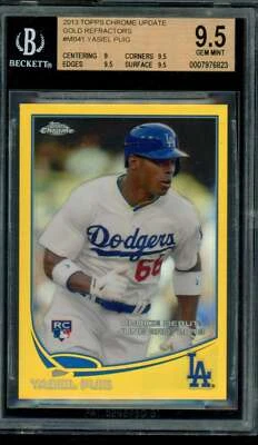 Yasiel Puig Rookie Card 2013 Topps Chrome Update Gold Refractors #MB41 BGS 9.5 - Image 1 of 2