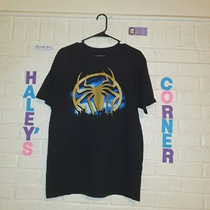 The Amazing Spider-Man 2 Mens Spiderman New York City Skyline Black Shirt Size L - Picture 1 of 4